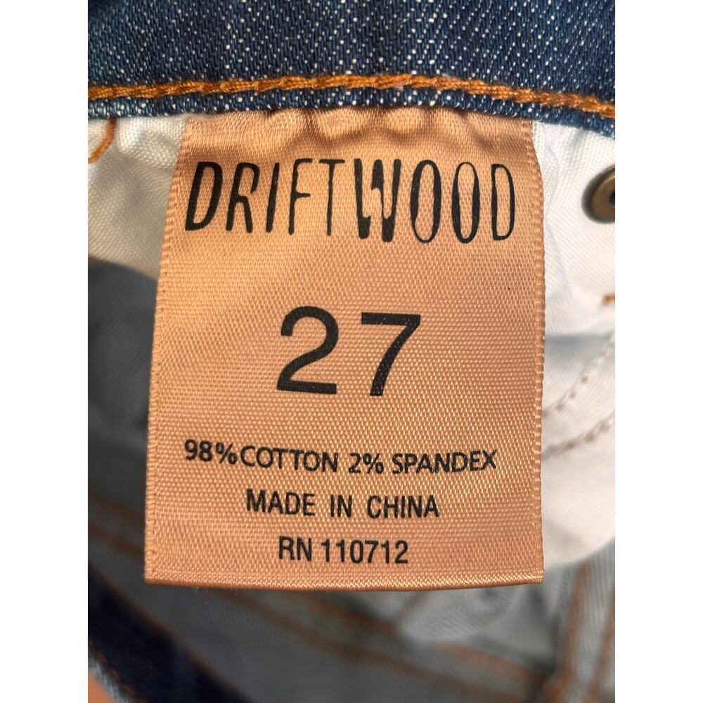 Driftwood Embroidered Floral Marilyn Jeans Size 27 Blue Mid Rise Straight Leg - Picture 10 of 11